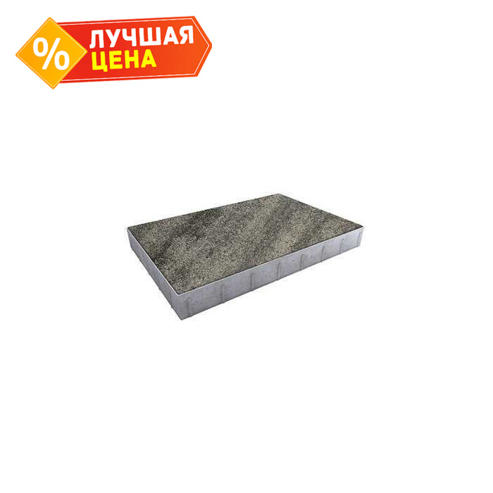 Плитка тротуарная Прямоугольник (Ла-Линия) Б.14.П.8 Листопад гранит Антрацит, 750x500x80 мм