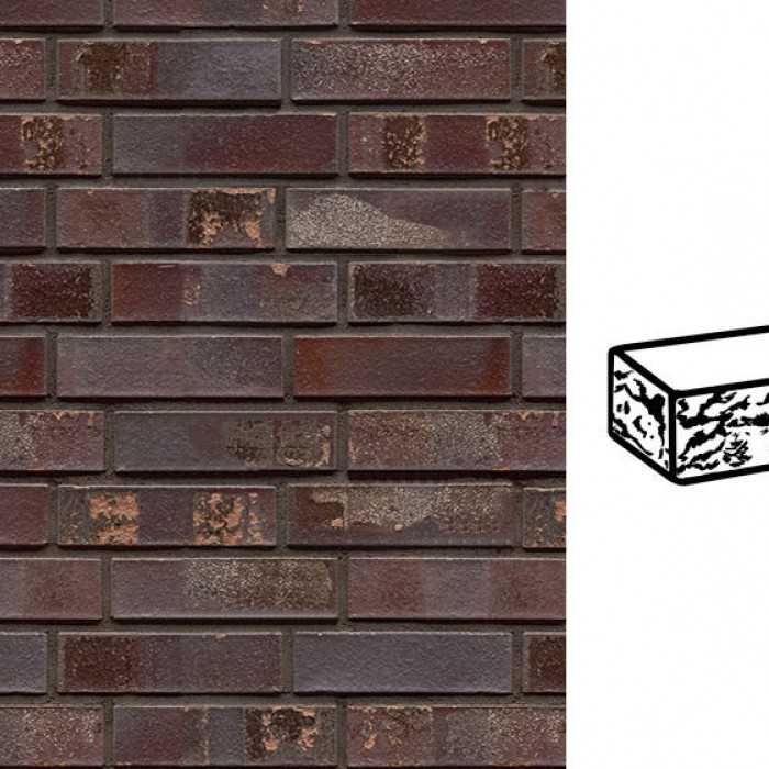 Кирпич клинкерный Muhr 10 S Violettblau geflammt Spezial готик, 240х115х71 мм