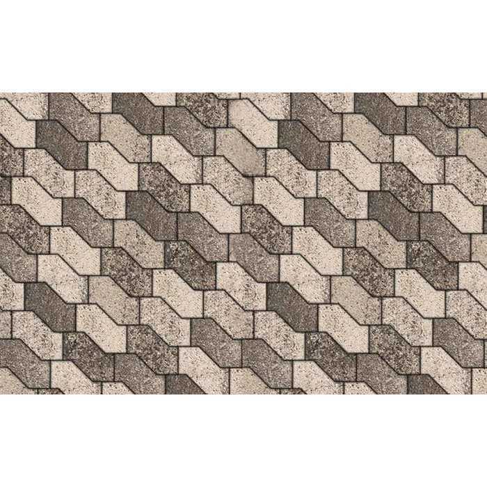 Плитка тротуарная S-Форма В.3.Ф.10 Листопад гранит Антрацит 172x94x100 мм