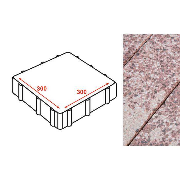 Плита тротуарная Готика Granite FINERRO, Сансет 300x300x80 мм